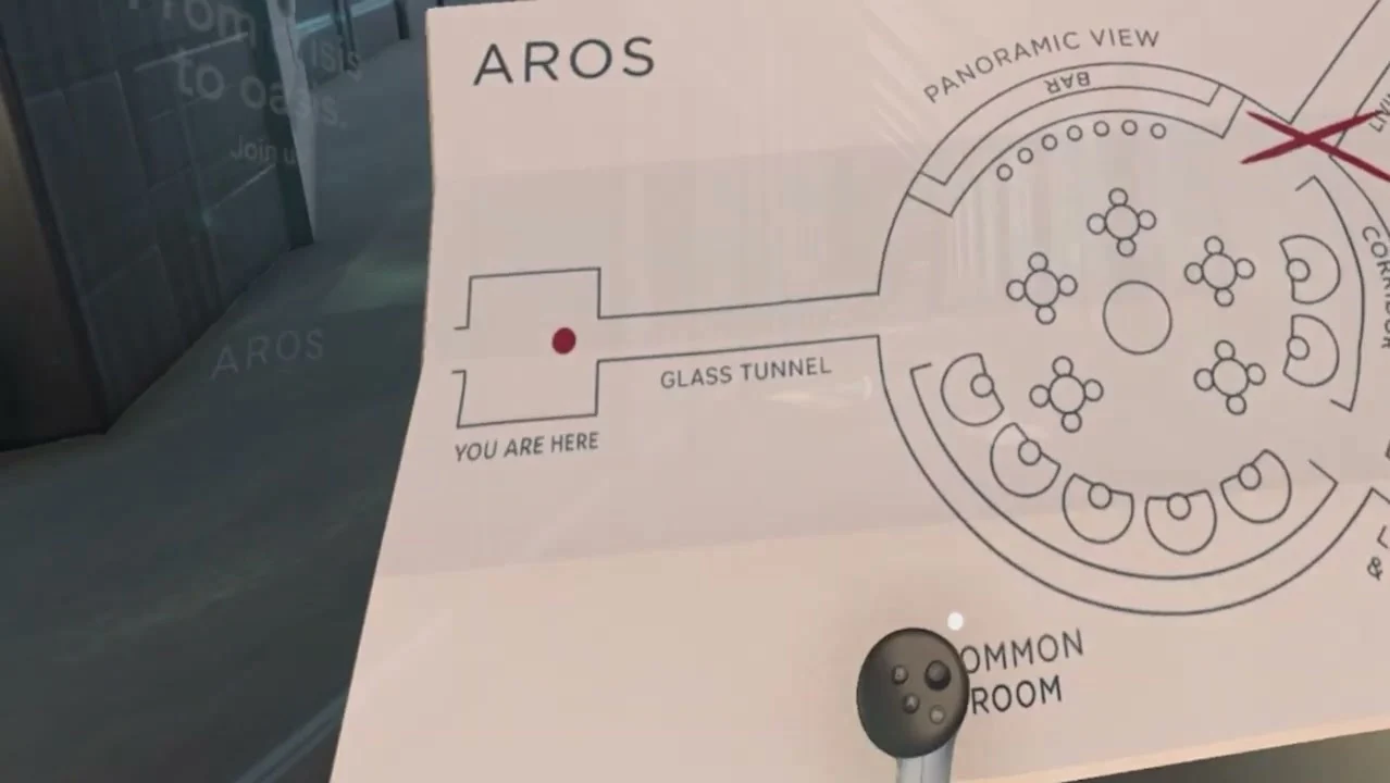 Handheld map translating the AROS habitat scenario into a navigable place