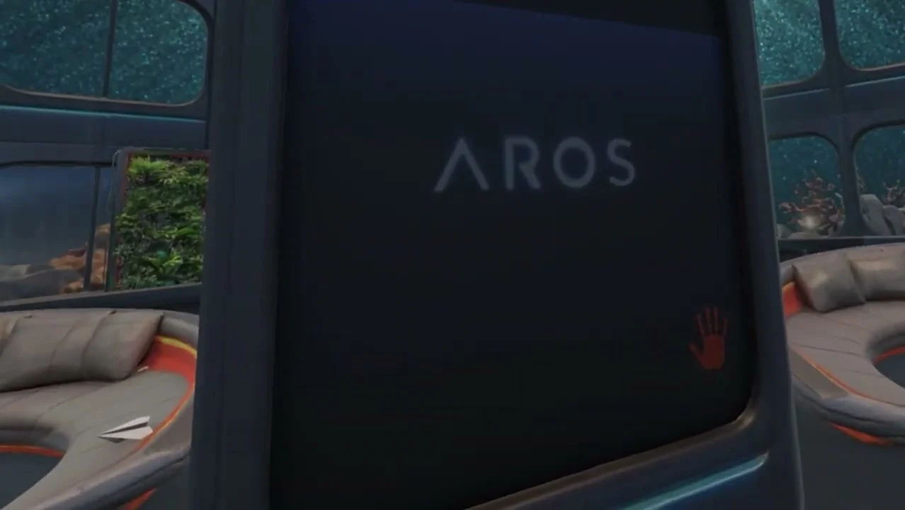 AROS terminal and surrounding common room in the running VR experience