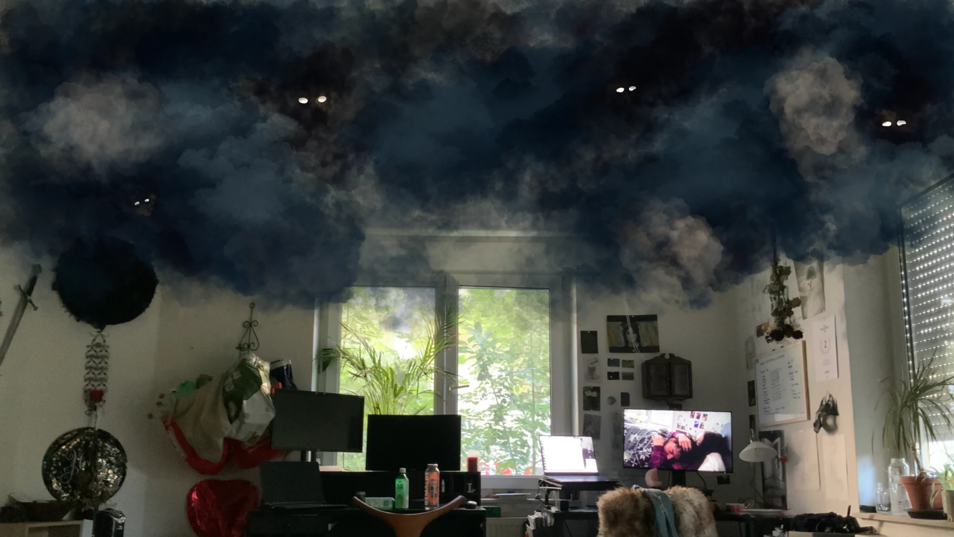 A dark layered interaction scene from the Beneath project
