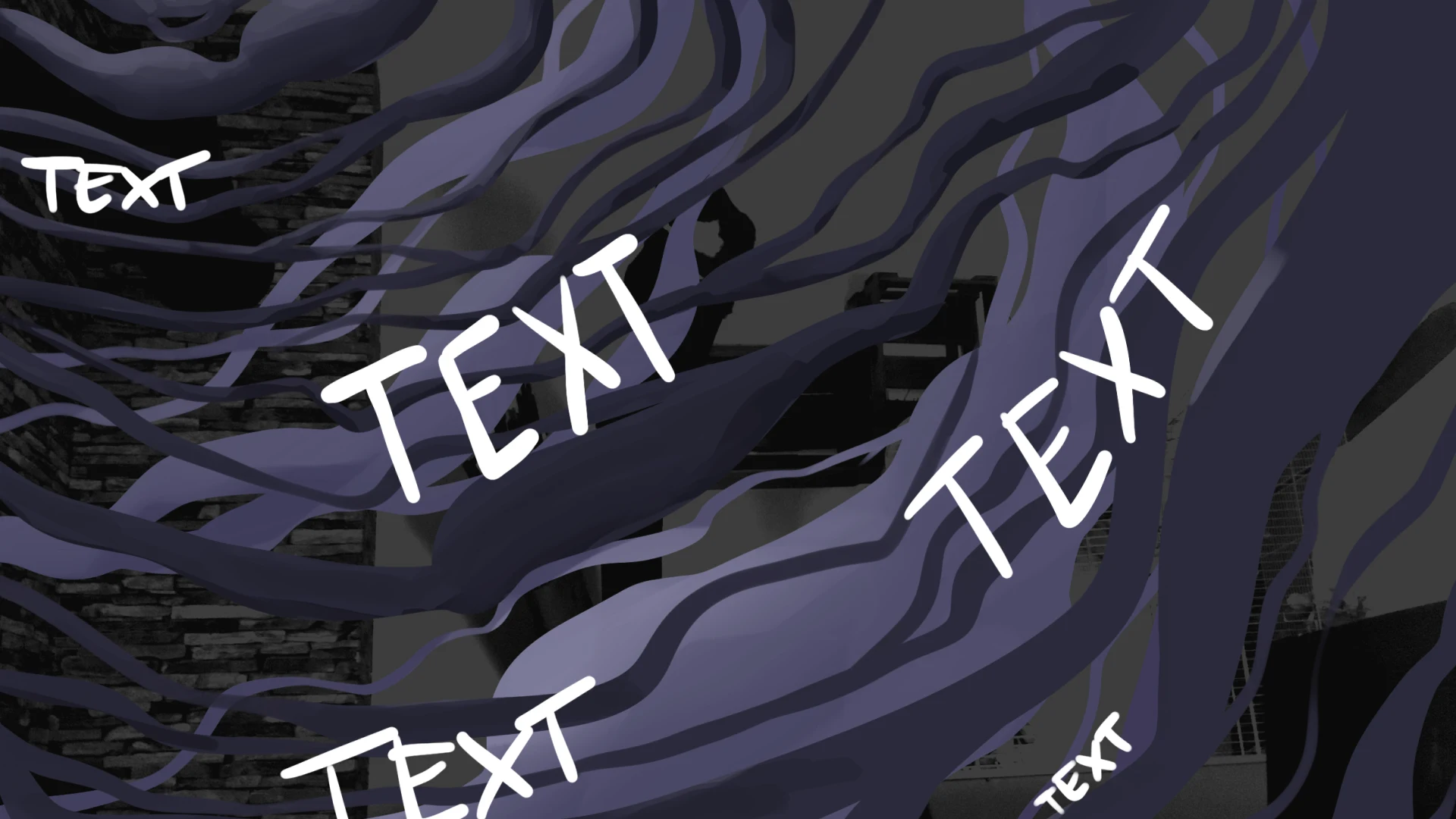 Overwhelmed AR scene with a dark thought vortex and handwritten text
