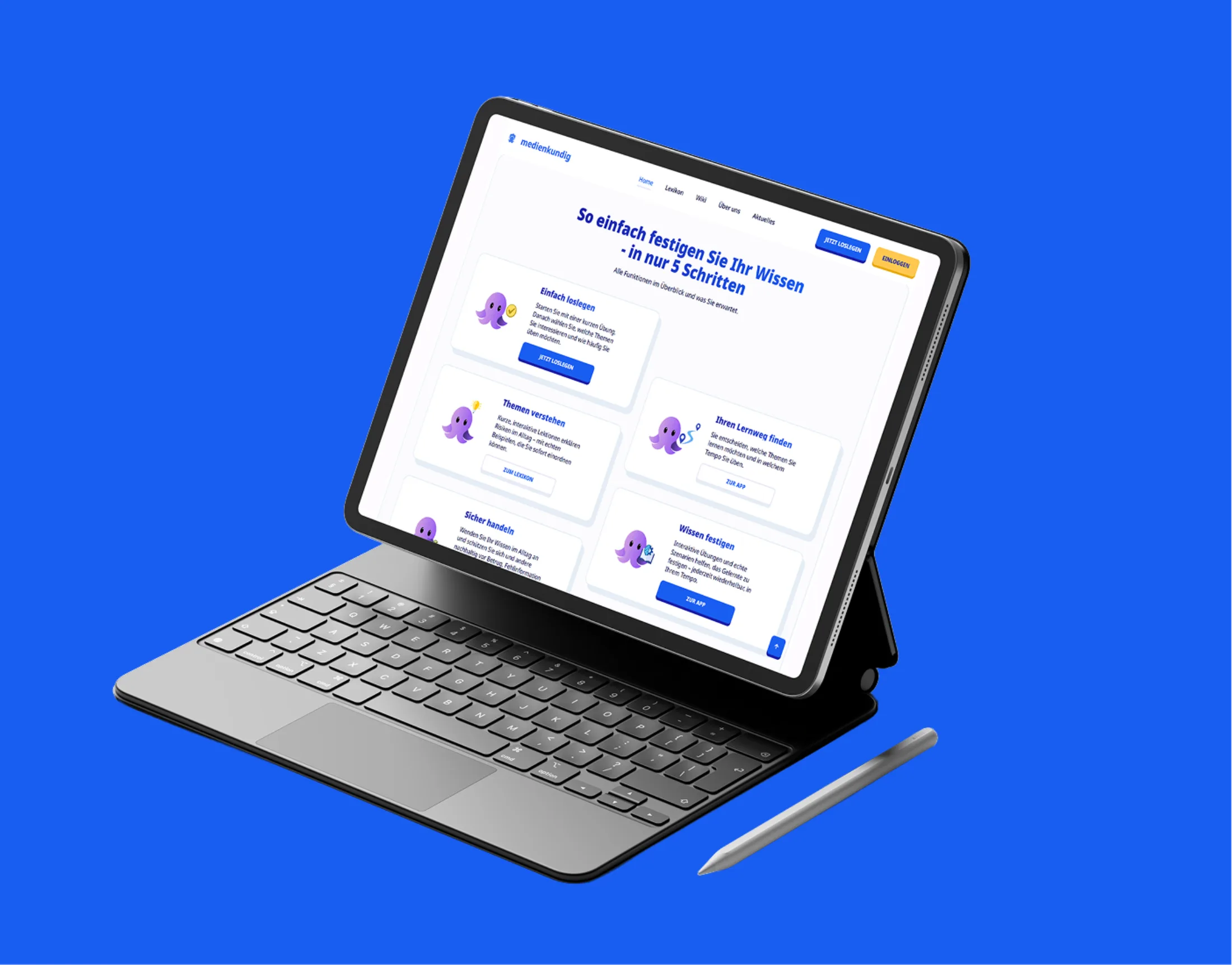 Product shown on an iPad Pro mockup