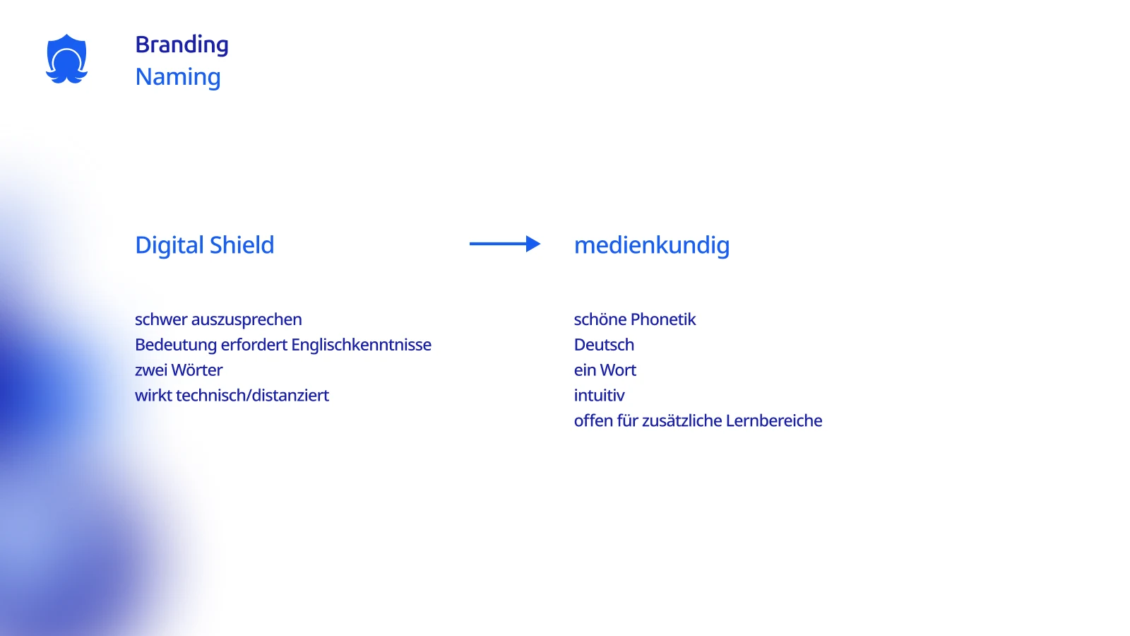 Naming comparison between Digital Shield and medienkundig