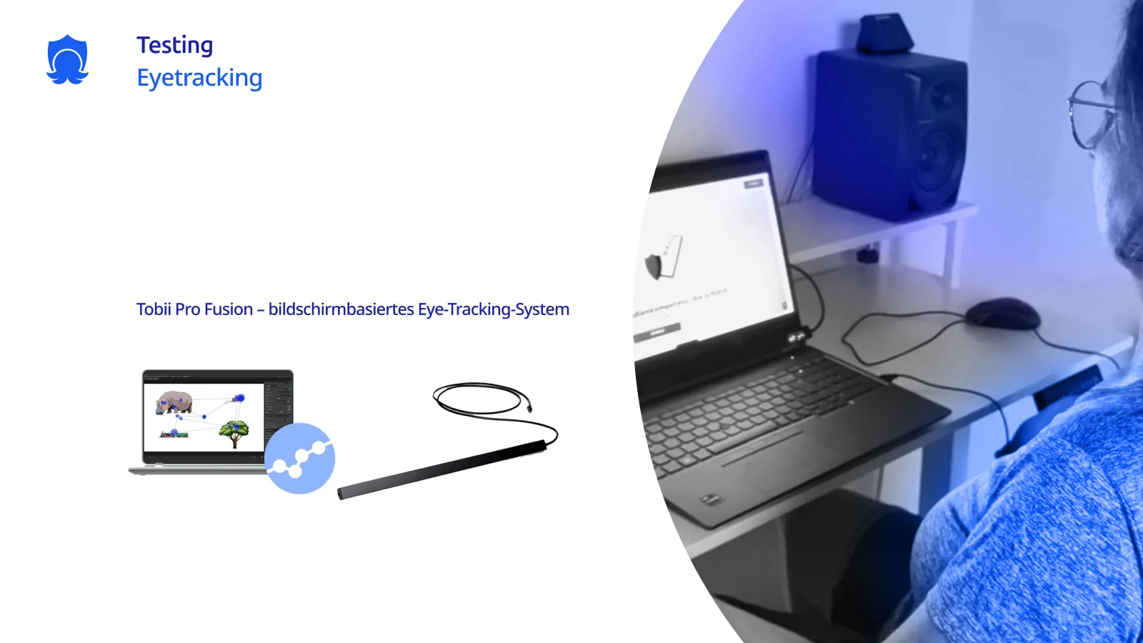 Tobii Pro Fusion eye-tracking setup used for Medienkundig testing